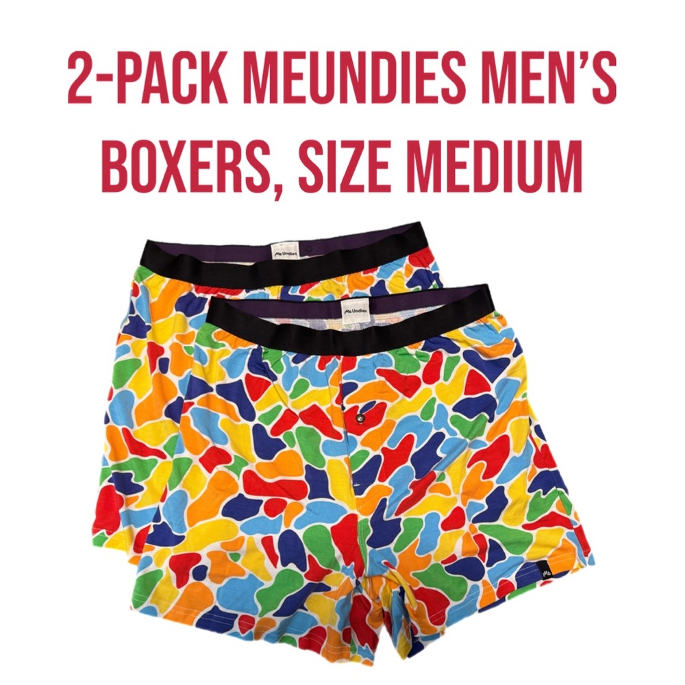 2-Pack, MeUndies Men's Colorful Boxers Medium